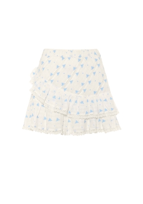 LoveShackFancy Emma floral cotton miniskirt