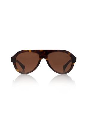 Bottega Veneta - Aviator-Frame Acetate Sunglasses - Brown - OS - Moda Operandi