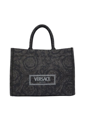 Embroidered Jacquard Barocco and Calf Leather Large Tote