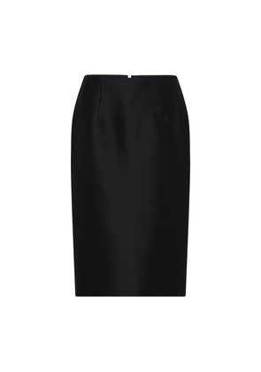 Pencil skirt in wool and silk