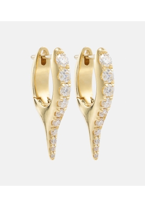 Melissa Kaye Lola Needle Mini 18kt gold earrings with diamonds