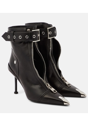 Alexander McQueen Embellished leather ankle boots