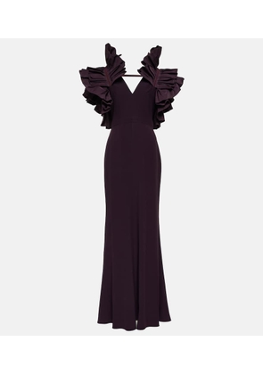 Alexander McQueen Ruffled crêpe and faille gown