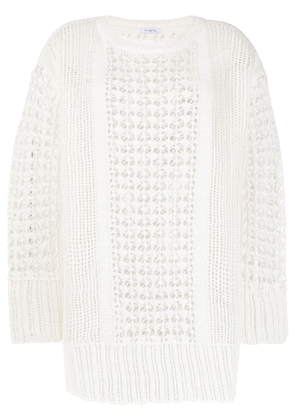 Malo open-knit hemp jumper - White