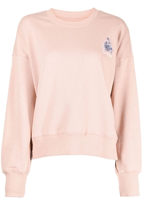 izzue embroidered-logo graphic-print sweatshirt - Pink
