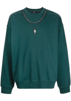 FIVE CM necklace-collar crewneck sweatshirt - Green