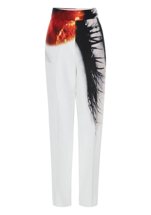 Alexander McQueen Iris print tailored trousers - White