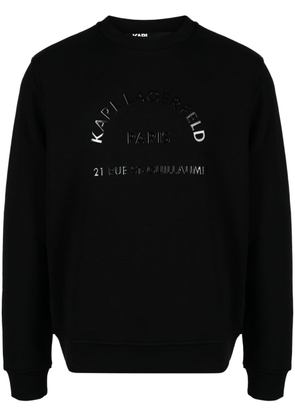 Karl Lagerfeld logo-raised detail crew-neck sweatshirt - Black