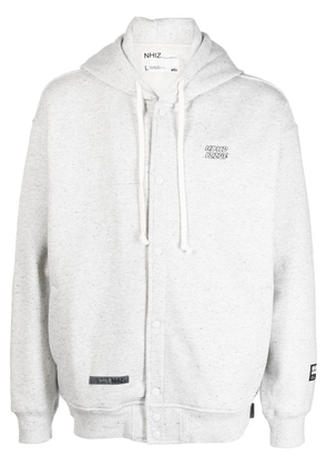 izzue embroidered-logo zip-up hoodie - Grey