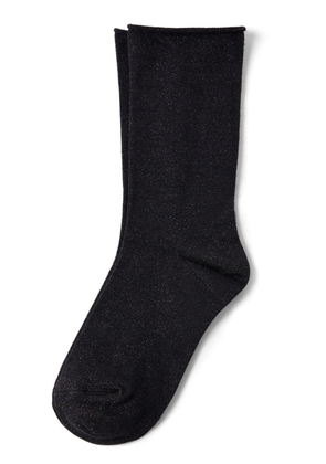 Brunello Cucinelli metallic-thread cashmere silk-blend socks - Black
