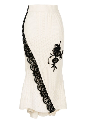 Erdem asymmetric knitted skirt - Neutrals
