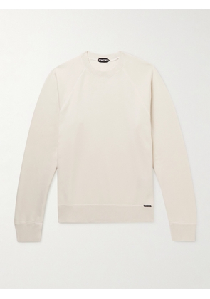 TOM FORD - Garment-Dyed Cotton-Jersey Sweatshirt - Men - Neutrals - IT 46