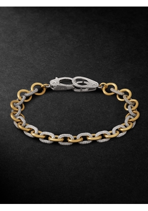 Foundrae - Midsized Mixed Link Yellow and White Gold Diamond Bracelet - Men - Gold