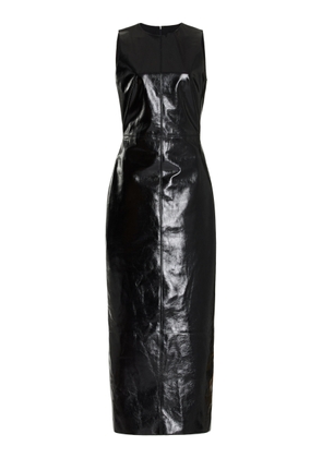 Brandon Maxwell - The Audrey Glazed Leather Column Dress - Black - US 2 - Moda Operandi