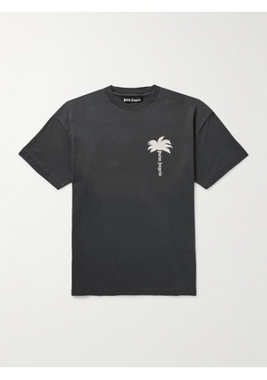Palm Angels - The Palm Logo-Print Cotton-Jersey T-shirt - Men - Gray - XS