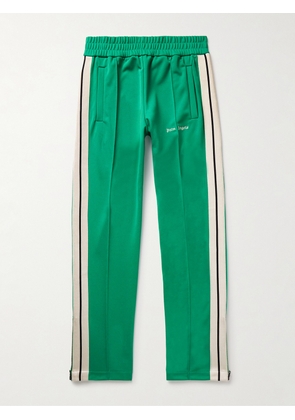 Palm Angels - Straight-Leg Striped Pleated Tech-Jersey Track Pants - Men - Green - M