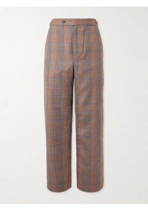 BODE - Straight-Leg Checked Cotton Trousers - Men - Pink - UK/US 32