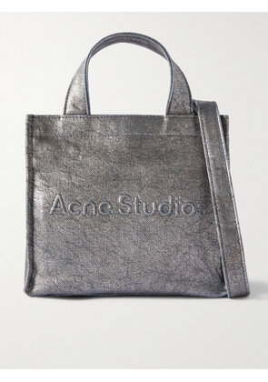 Acne Studios - Logo-Embossed Metallic Denim Tote Bag - Men - Silver