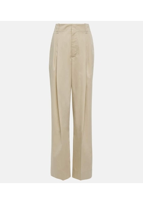Bottega Veneta High-rise cotton and silk wide-leg pants