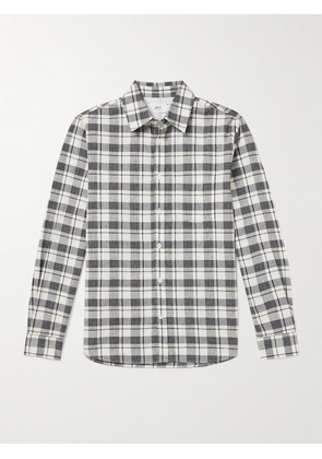 Mr P. - Checked Organic Cotton and Linen-Blend Shirt - Men - Neutrals - XS