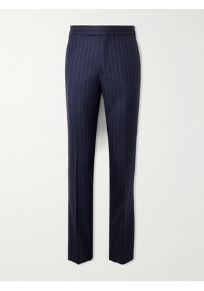 Kingsman - Argylle Straight-Leg Pinstriped Wool and Cashmere-Blend Suit Trousers - Men - Blue - IT 46