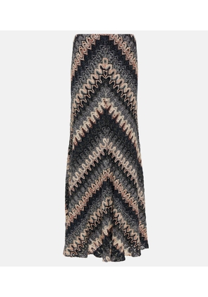 Missoni Zig Zag metallic knit maxi skirt