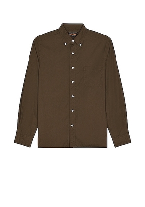 Beams Plus B.D Color Broad in Olive - Olive. Size M (also in L, S, XL/1X).