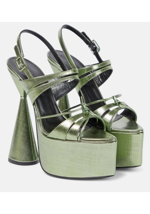 D'Accori Belle metallic leather platform sandals