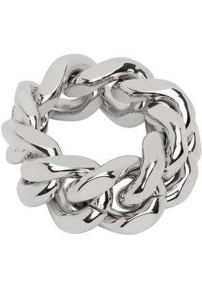 IN GOLD WE TRUST PARIS Silver Curb Chain Ring