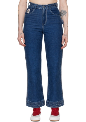 Bode Blue Embroidered 'Knolly Brook' Jeans