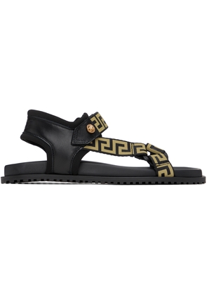 Versace Black Greca Sandals