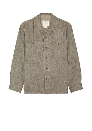Snow Peak Recycled Wool Field Shirt in Brown - Brown. Size S (also in L, M, XL/1X).