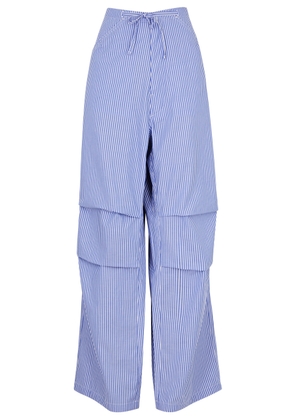 Darkpark Daisy Striped Wide-leg Cotton Trousers - Blue - 36 (UK4 / Xxs)