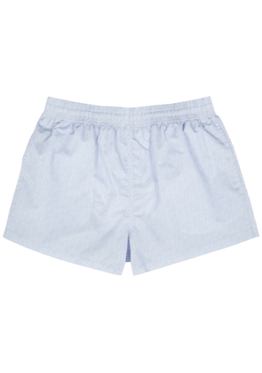 Off-white Logo-print Shell Swim Shorts - Blue