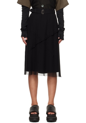 UNDERCOVER Black Layered Midi Skirt