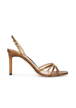 TOM FORD Printed Lizard Whitney 85mm Sandal in Bronze - Metallic Bronze. Size 36 (also in 36.5, 37.5, 38, 38.5, 39, 39.5).