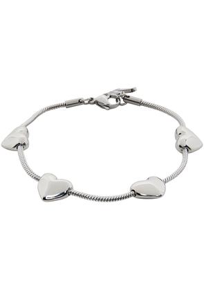 Marland Backus SSENSE Exclusive Silver Heart Strings Bracelet