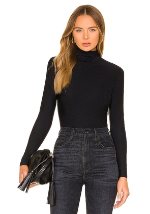 Commando Butter Long Sleeve Cropped Turtleneck in Black. Size M, S, XL, XS.