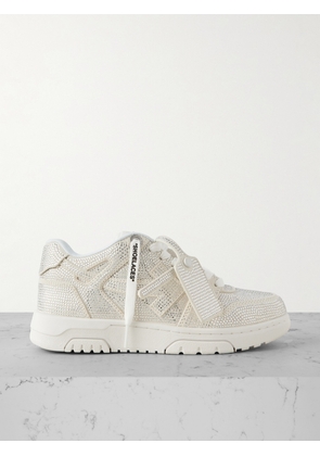 Off-White - Out Of Office Crystal-embellished Leather Sneakers - IT38,IT39