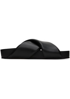 Jil Sander Black Oversize Wrapped Slides