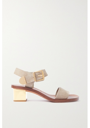 Chloé - Rebecca Buckled Suede Sandals - Gray - IT35,IT36,IT36.5,IT37,IT37.5,IT38,IT38.5,IT39,IT39.5,IT40,IT40.5,IT41