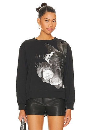 ALLSAINTS Presila Pippa Sweatshirt in Black. Size XS.