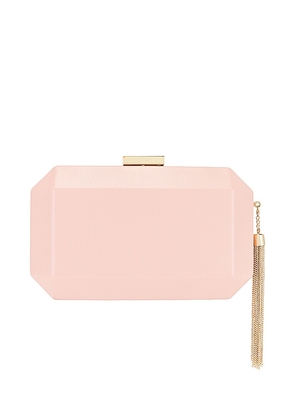 olga berg Lia Facetted Clutch With Tassel in Pink.