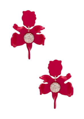 Lele Sadoughi Crystal Lily Earrings in Red.