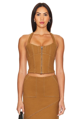 Lovers and Friends Cal Bustier in Brown. Size S, XL.