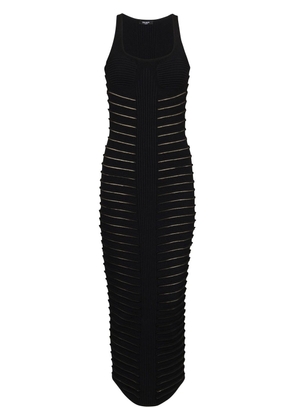 Balmain cut-out detail knitted long dress - Black