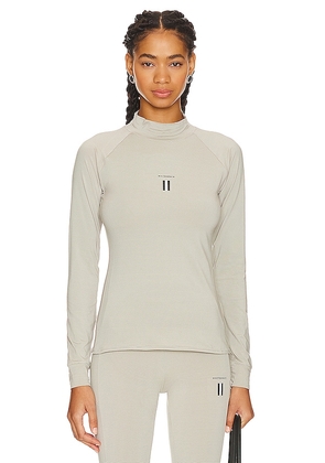 Whitespace Graphene Midweight Baselayer Mock Neck in Grey. Size L, S, XS.