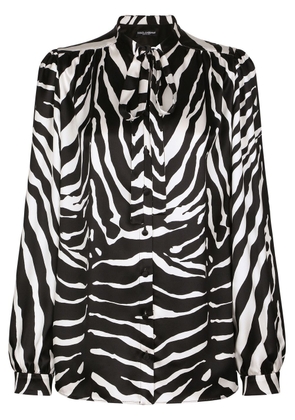 Dolce & Gabbana zebra-print satin shirt - Black