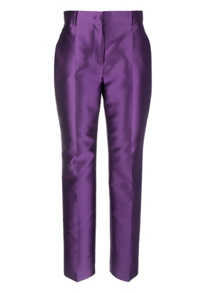 Alberta Ferretti high-waist metallic-sheen trousers - Purple