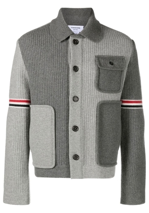 Thom Browne patchwork wool cardigan - Grey